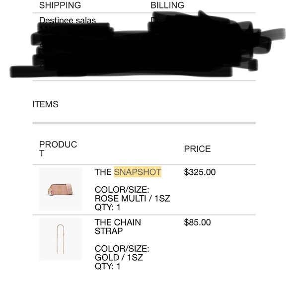 Marc Jacobs Snapshot rose multi color bag with 2 straps - Picture 11 of 11